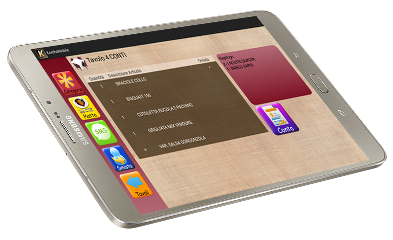 Software e hardware per la ristorazione - Sistema Kontho mobile per la raccolta delle comande