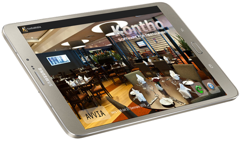 Schermata princpale tablet Software e hardware per la ristorazione - Sistema Kontho mobile per la raccolta delle comande