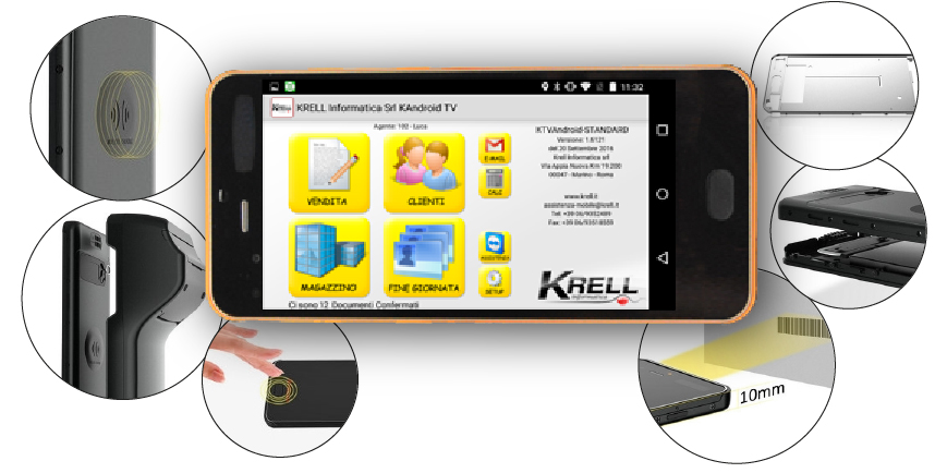 Kinook palmare android per tenatata vendita e prevendita